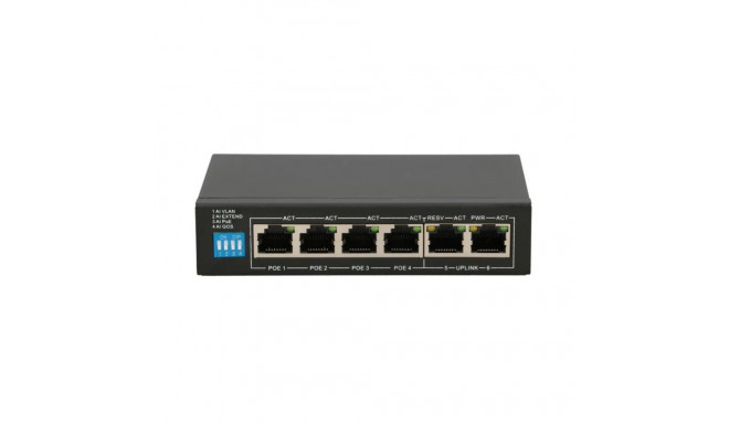 Extralink EUROS V2 | PoE Switch | 4x 100Mbps PoE/PoE+, 2x RJ45 Uplink 100Mbps, 60W