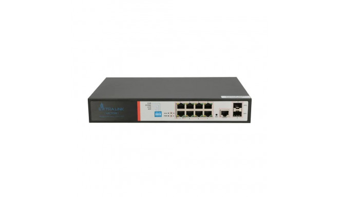 Extralink VICTOR | Lüliti PoE | 8x Gigabit PoE/PoE+, 2x SFP, 1x Konsooliport, 150W, Hallatav