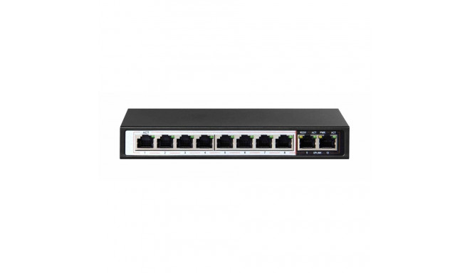 Extralink CERES | Switch PoE | 8x 100Mb/s PoE/PoE+, 2x RJ45 Uplink 100Mb/s, 96W