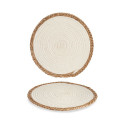 Table Mat White/Brown 35 x 1 x 35 cm Natural White