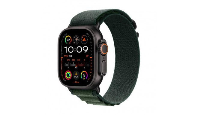 Apple Watch Ultra 2 GPS + Cellular 49mm Black Titanium Case with Dark Green Alpine Loop - Medium