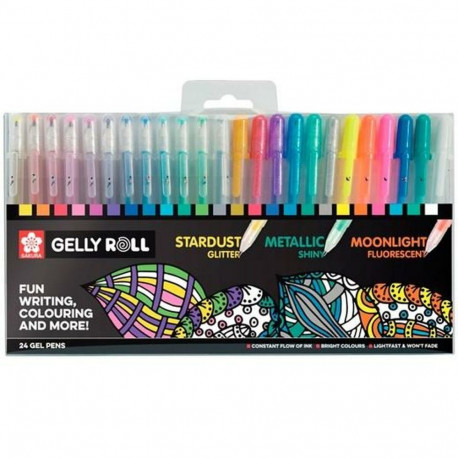 Biro pastapliiatsite komplekt Talens Sakura Gelly Roll Mixed 24 Tükid, osad