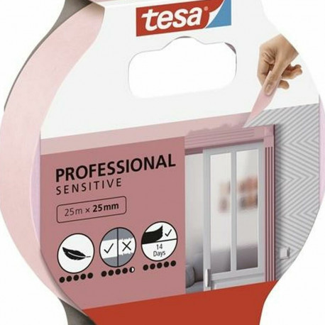 Adhesive Tape TESA Professional Sensitive Male Painter Pink 12 Units 25 mm x 50 m