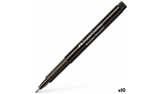 Felt-tip pens Faber-Castell Broadpen Document Black (10 Units)