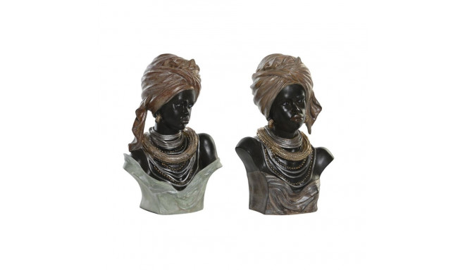 Decorative Figure DKD Home Decor 26 x 17 x 40 cm Black Beige Colonial African Woman (2 Units)