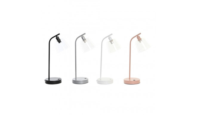 Desk lamp DKD Home Decor 22 x 15 x 46 cm Crystal Silver Black Grey Pink Metal White 220 V 40 W 25 W 