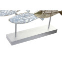 Decorative Figure DKD Home Decor 65,4 x 9 x 39,5 cm Silver Blue Golden Spirals Mediterranean (2 Unit