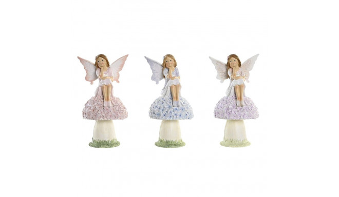 Decorative Figure DKD Home Decor Blue Pink Lilac Fairy 9,5 x 8 x 17 cm (3 Pieces)