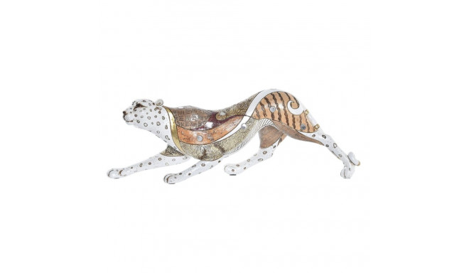 Dekoratīvās figūriņas DKD Home Decor Balts Daudzkrāsains Oranžs Balts/Oranžs Leoparda Koloniāls 30 x