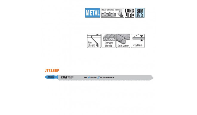 3 JIG SAW BLADES HSS 185x1,8x14TPI (METAL-SANDWICH PANELS/STRAIGHT/FINE)