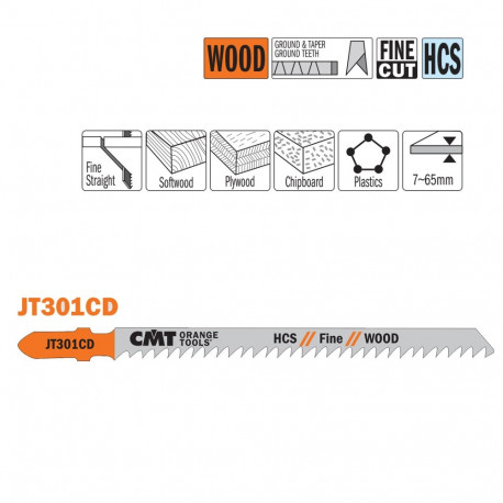 Tikksaelehed, 5 tk HCS 116x3x8TPI (WOOD/STRAIGHT/FINE)