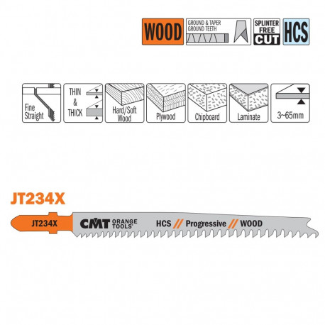 Tikksaelehed, 5 tk HCS 116x2-3x8-12TPI (WOOD/THIN/THICK)