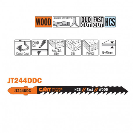 Tikksaelehed, 5 tk "DUO" HCS 100x4-5.2x6TPI
