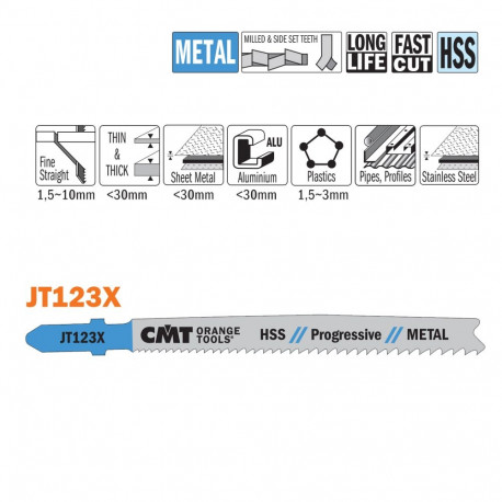 Tikksaelehed, 5 tk HSS 100x1.2-2.6x21-10TPI(METAL/STRAIGHT/FINE)