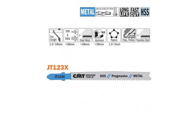 5 JIG SAW BLADES HSS 100x1.2-2.6x21-10TPI(METAL/STRAIGHT/FINE)