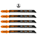 5 JIG SAW BLADES HCS 100x3x8TPI (WOOD/STRAIGHT/COARSE)