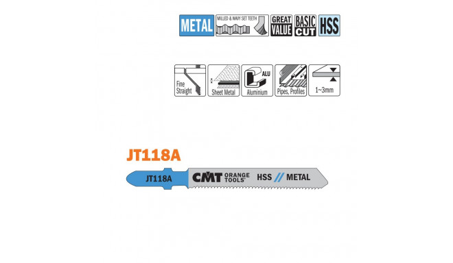 5 JIG SAW BLADES HSS 76x1.2x21TPI (METAL/STRAIGHT/FINE)