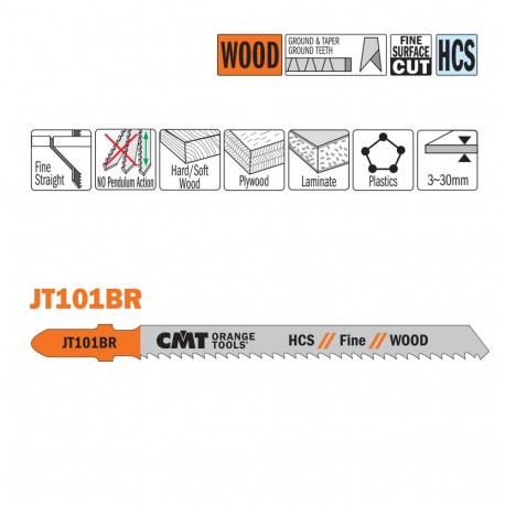 Tikksaelehed, 25 tk HCS 100x2.5x10 TPI (WOOD/STRAIGHT/FINE)