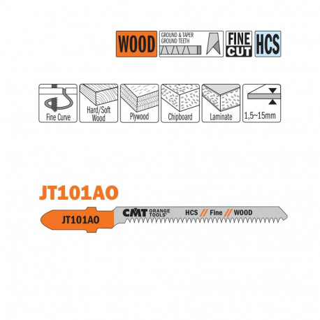 Tikksaelehed, 5 tk HCS 76x1.4x20 TPI (WOOD/CURVE/FINE)
