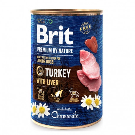BRIT Premium by nature Junior kalkun maksaga märg koeratoit 400g