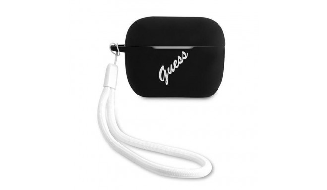 Guess Guess GUACAPLSVSBW AirPods Pro cover black/white Silicone Vintage