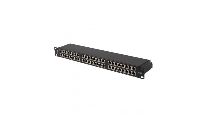 PATCH PANEL 48 PORT 1U 19" CAT.6 FTP WITH CABLE ORGANIZER SHIELDED BLACK LANBERG