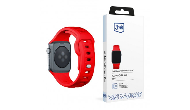 3mk Silicone Watch Strap for Apple Watch 42 / 44 / 45 / 49 mm - red