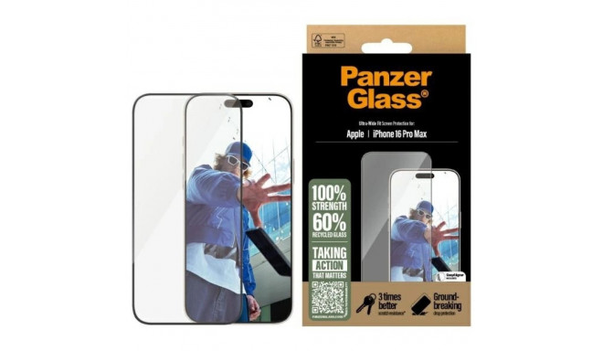 PanzerGlass Screen Protector iPhone 16 Pro Max 6.9" Ultra-Wide Fit 2864
