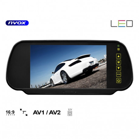 LCD-monitor 7-tolline tahavaatepeeglis 12V 24V... (NVOX NW701M)