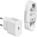 Samsung 25W USB-C GaN seinalaadija ja USB-C-USB-C-kaabel, valge