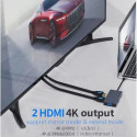 Adapter USB Type-C - 2x HDMI, 1x VGA, 1x USB Type-A, 1x USB Type-C PD60W