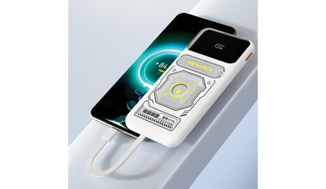 AWEI PowerBank with built-in Lightning/USB-C cable P77K 10000mAh black/black 22.5W