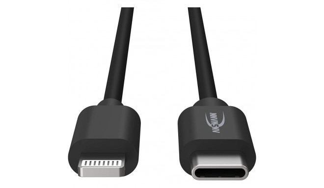 Ansmann USB-C Lightning data and charging cable, 2 meters (black)