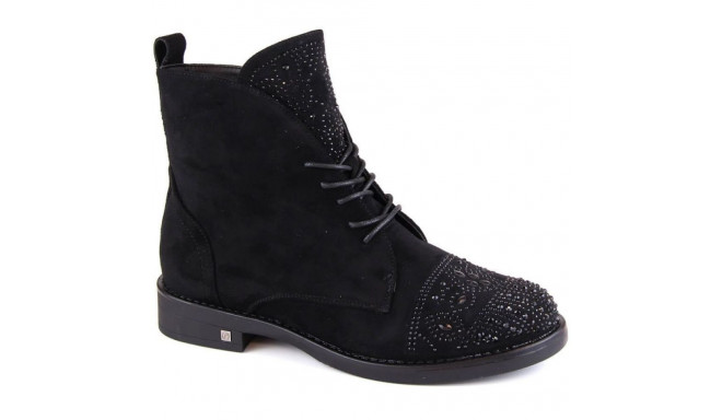 Boots with zircons Potocki W WOL176 black (37)