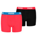 Bokserki dla dzieci Puma Basic Boxer 2P czerwone, czarne 935454 04 164cm