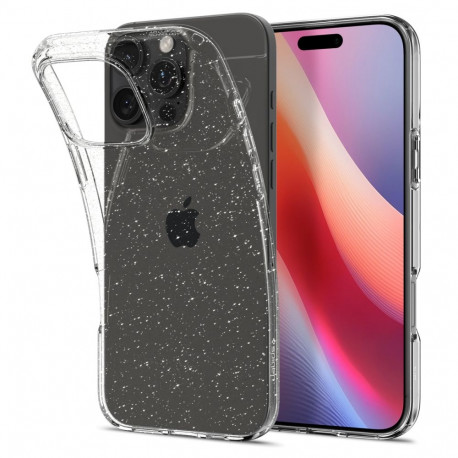 Kaitseümbris Liquid Crystal Glitter, Apple iPhone 16 Pro, läbipaistev sädelusega, Spigen
