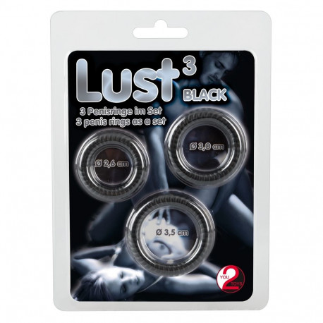 Silikoonist rõngad 3szt., mustad