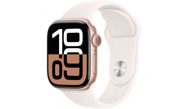 "APPLE Watch Series 10 GPS 42mm Rose Gold Aluminium Case with Light Blush Sport Band - S/M"