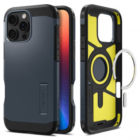 Kaitseümbris Tough Armor AI (MagFit), Apple iPhone 16 Pro Max, sinakashall, tugijalaga, MagSafe, Spi