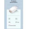 Jellico EU02 12W 2x USB 2.4A Pistik Kiire Kohanduv Laadija Ühtne Kõikidele Mobiilseadmetele Valge