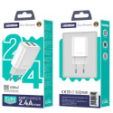 Jellico EU02 12W 2x USB 2.4A Plug Fast Adaptive Charger Universal for all Mobile Devices White