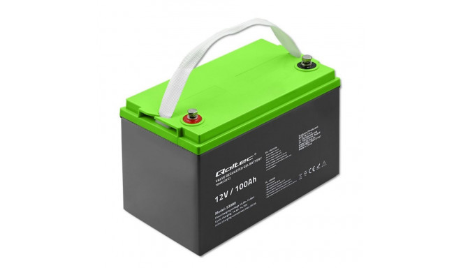 Qoltec 53080 Gel battery | 12V |  100AH