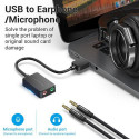 Vention 2-port USB External Sound Card 0.15M Black