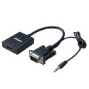 Akasa AK-CBHD23-20BK video cable adapter HDMI Type A (Standard) VGA (D-Sub) + 3.5mm + USB Type-A Bla