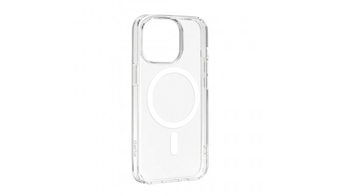 Puro Cover in PC+TPU+TPE with integrated magnets "LITE MAG PRO" for iPhone 15 Pro, white c