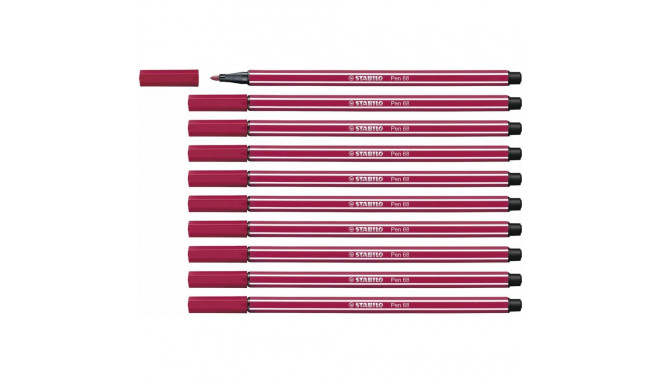 Felt-tip pens Stabilo Pen 68 Dark Red (10 Pieces)