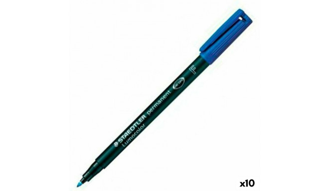 Püsimarker Staedtler Lumocolor 318-3 F	 Sinine (10 Ühikut)