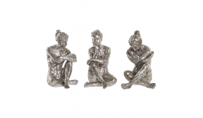 Decorative Figure DKD Home Decor 17 x 15 x 26 cm Lady Silver (3 Units)