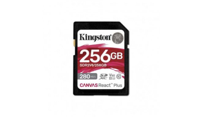 Kingston Canvas React Plus | 256 GB | SD | Flash memory class 10