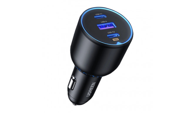 Ugreen CD293 autolaadija 2x USB-C PD ja 1x USB-A 130W - must